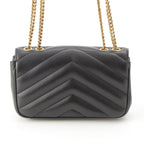 Saint Laurent Loulou Small Lambskin Chain Shoulder Bag Logo Black — view 5