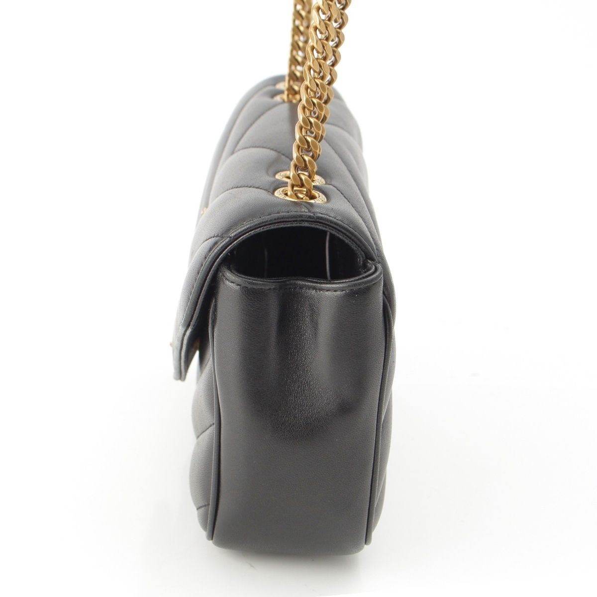Saint Laurent Loulou Small Lambskin Chain Shoulder Bag Logo Black — view 4