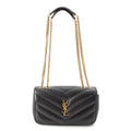 Saint Laurent Loulou Small Lambskin Chain Shoulder Bag Logo Black