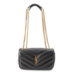 Saint Laurent Loulou Small Lambskin Chain Shoulder Bag Logo Black