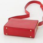 Celine Vintage Leather Shoulder Bag Red Gold — view 5