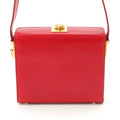 Celine Vintage Leather Shoulder Bag Red Gold