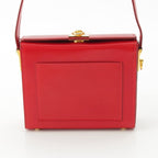 Celine Vintage Leather Shoulder Bag Red Gold — view 4