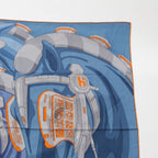 Hermes Carre Silk Horse Reality Scarf Blue — view 3