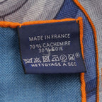 Hermes Carre Silk Horse Reality Scarf Blue — view 8