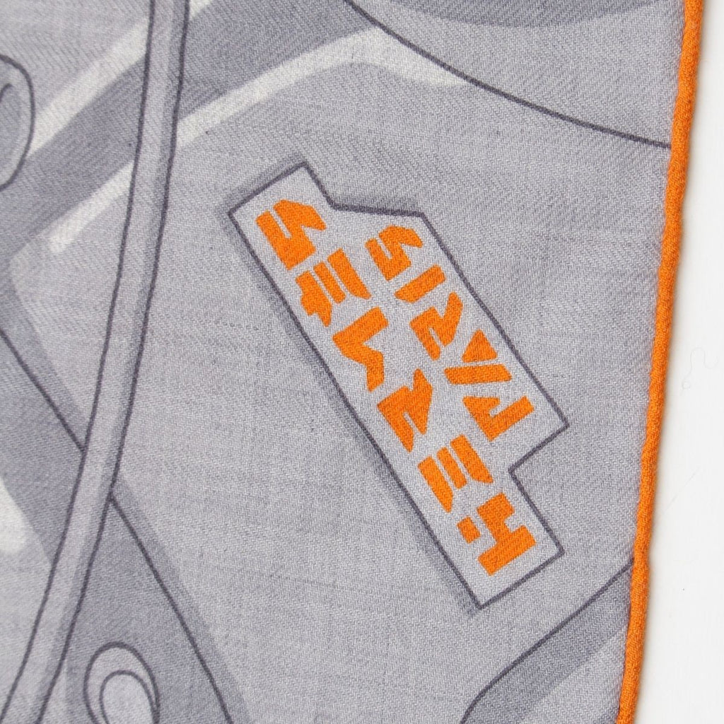 Hermes Carre Silk Horse Reality Scarf Blue — view 7