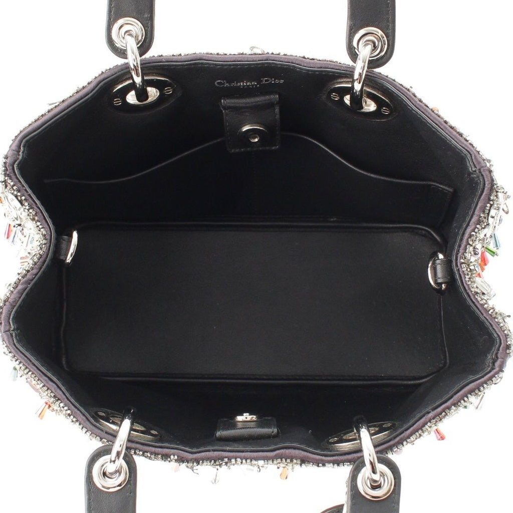 Dior Diorissimo Visual Leather 2-Way Shoulder Handbag Silver — view 6