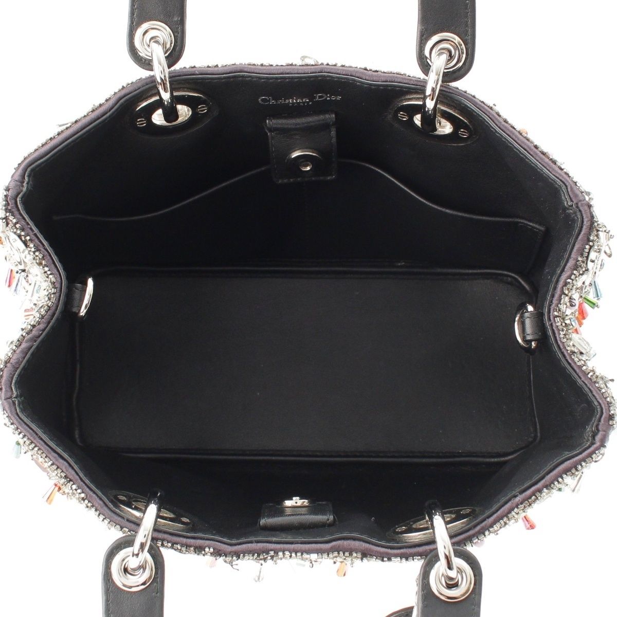 Dior Diorissimo Visual Leather 2-Way Shoulder Handbag Silver — view 6