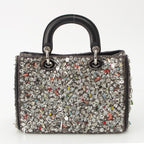 Dior Diorissimo Visual Leather 2-Way Shoulder Handbag Silver — view 3