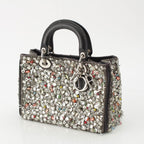 Dior Diorissimo Visual Leather 2-Way Shoulder Handbag Silver — view 2