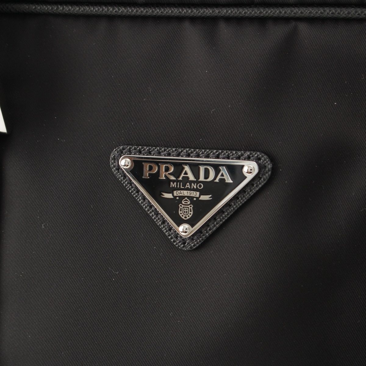 Prada Tessuto Nylon 2-Way Hand Shoulder Business Bag Triangle Logo Bag Black — view 8