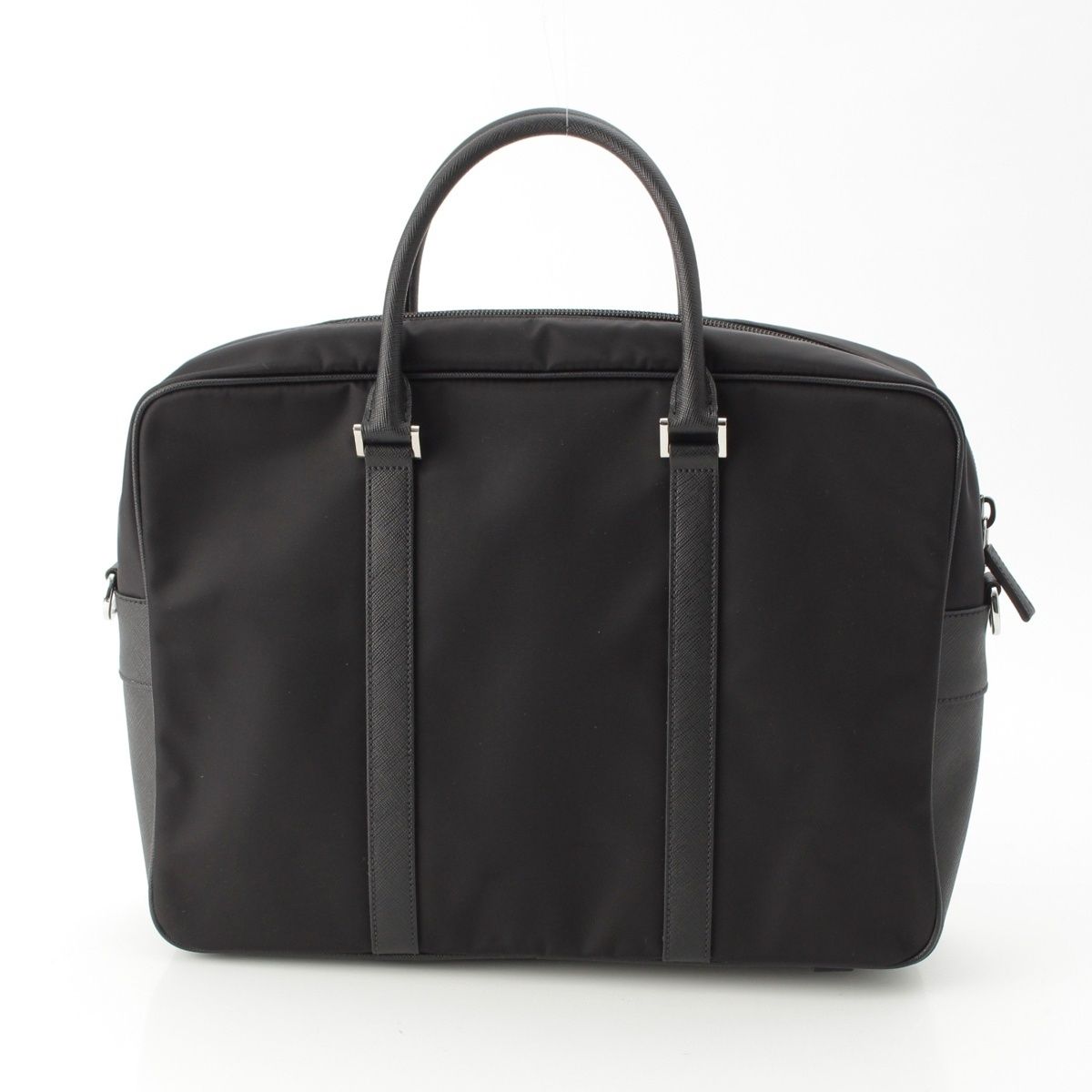 Prada Tessuto Nylon 2-Way Hand Shoulder Business Bag Triangle Logo Bag Black — view 4