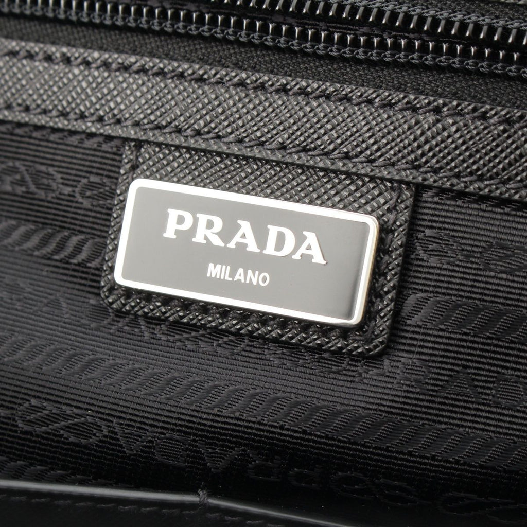 Prada Tessuto Nylon 2-Way Hand Shoulder Business Bag Triangle Logo Bag Black — view 7