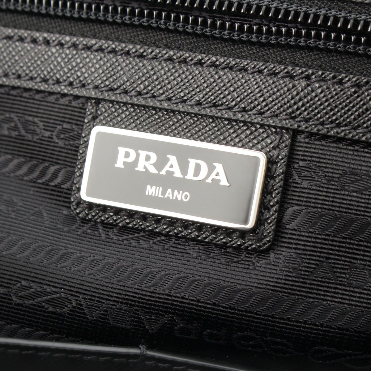 Prada Tessuto Nylon 2-Way Hand Shoulder Business Bag Triangle Logo Bag Black — view 7