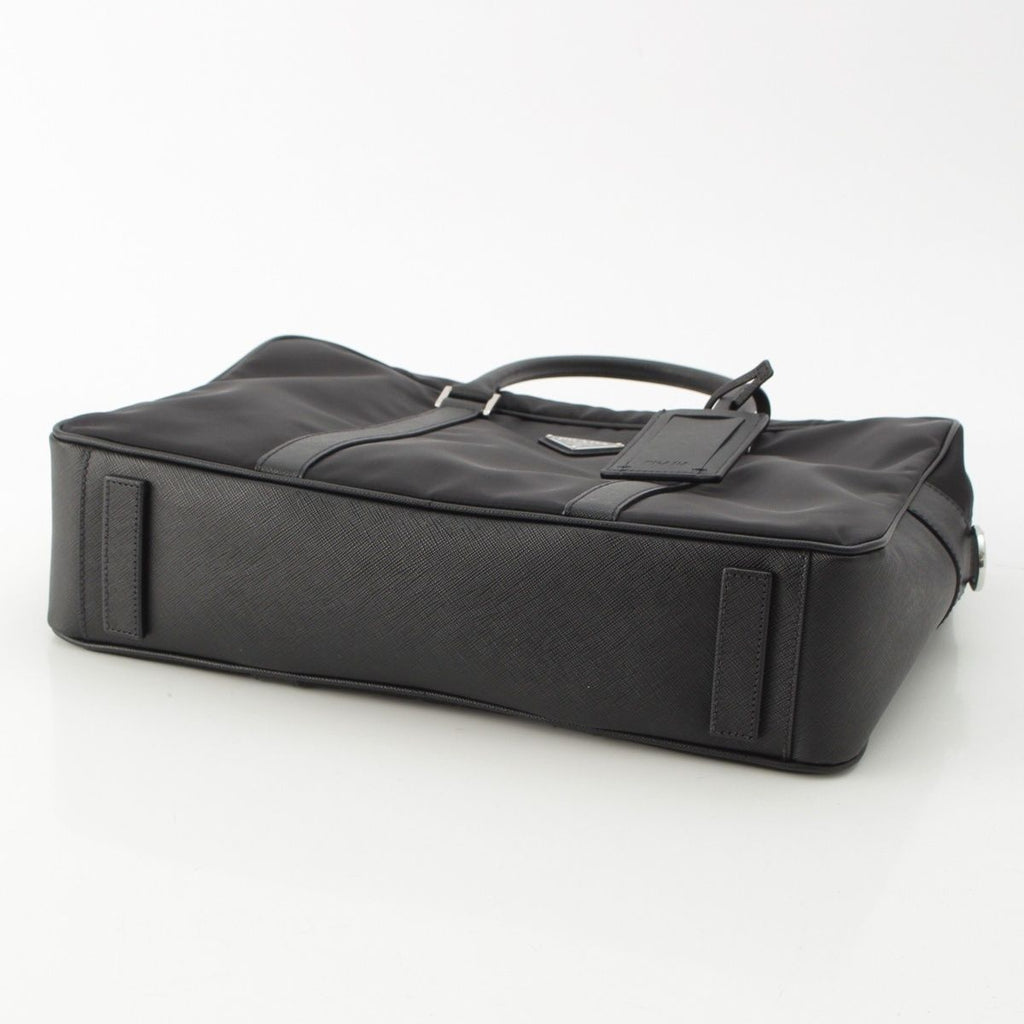 Prada Tessuto Nylon 2-Way Hand Shoulder Business Bag Triangle Logo Bag Black — view 5