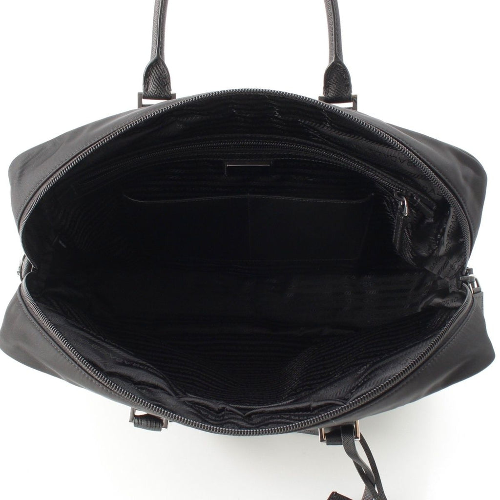 Prada Tessuto Nylon 2-Way Hand Shoulder Business Bag Triangle Logo Bag Black — view 6
