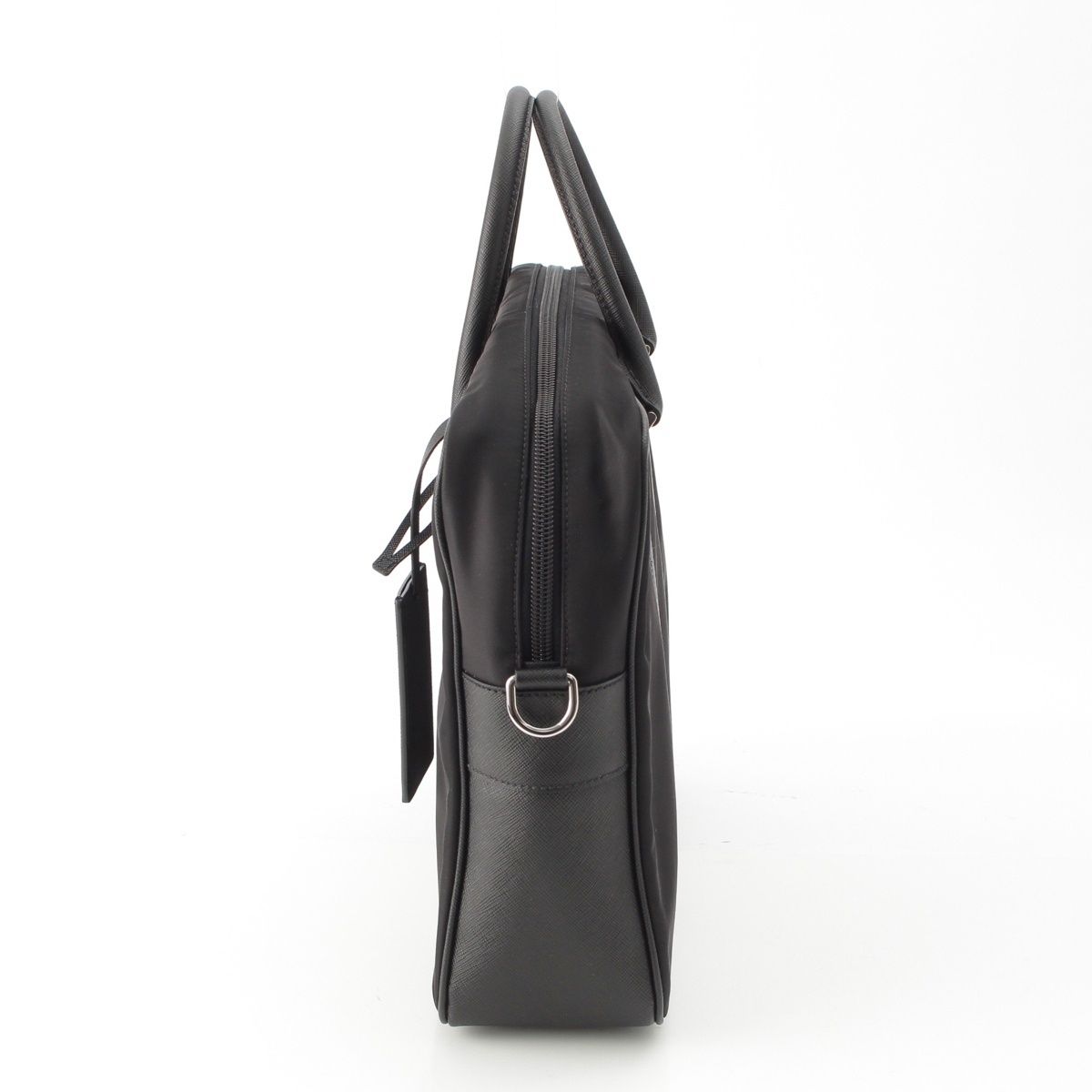 Prada Tessuto Nylon 2-Way Hand Shoulder Business Bag Triangle Logo Bag Black — view 3