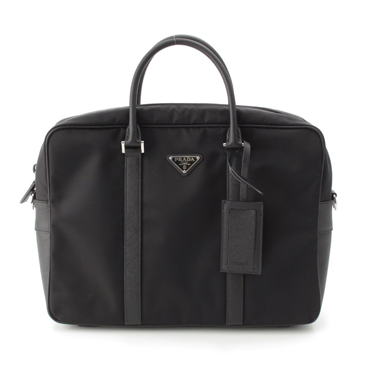 Prada Tessuto Nylon 2-Way Hand Shoulder Business Bag Triangle Logo Bag Black