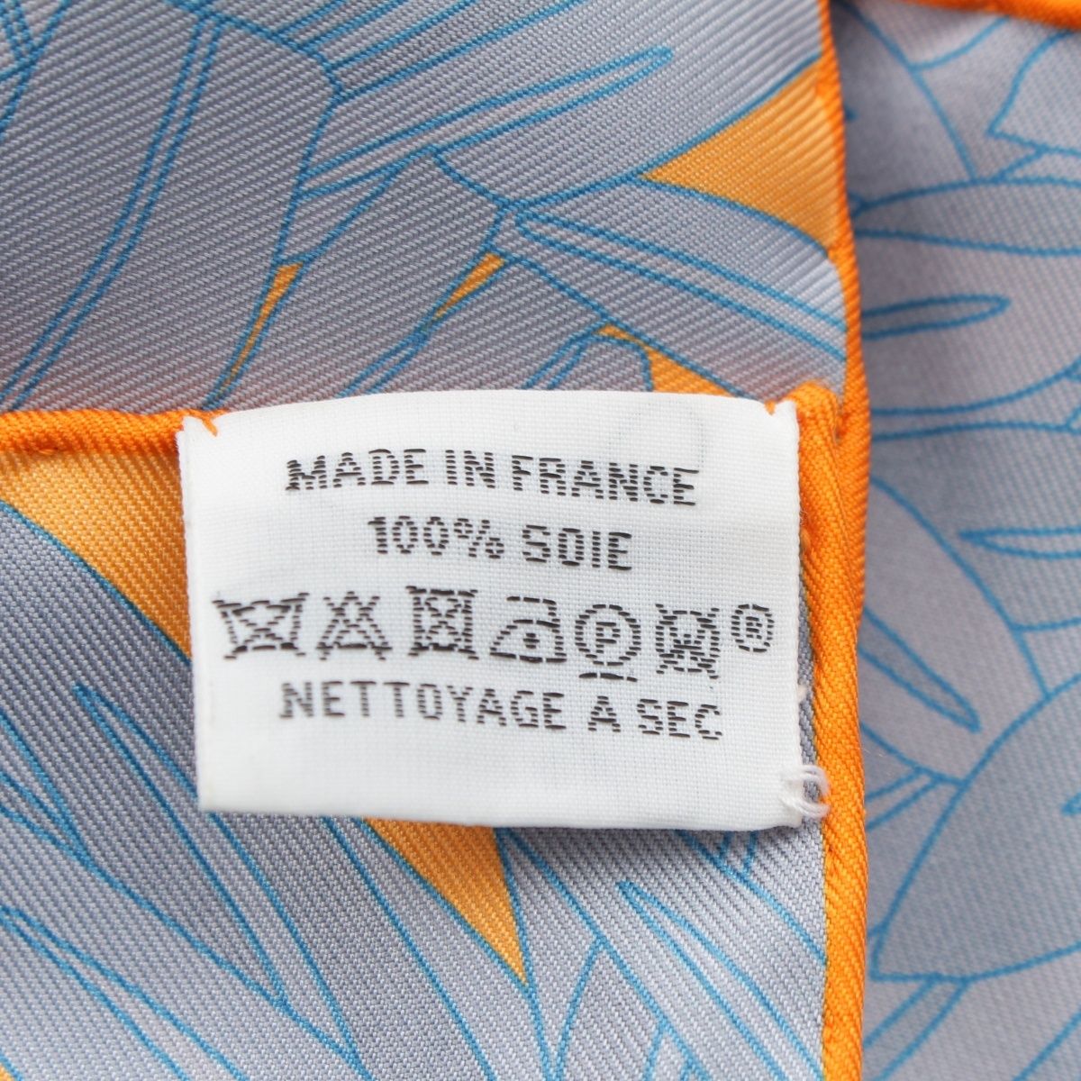 Hermes Carre 90 Silk Double Face les Douze Leopards 12 Scarf Orange Blue — view 9