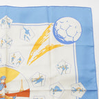 Hermes Carre 90 Vive les Champions! Viva Champion Silk Scarf White Blue — view 3
