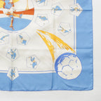 Hermes Carre 90 Vive les Champions! Viva Champion Silk Scarf White Blue — view 5