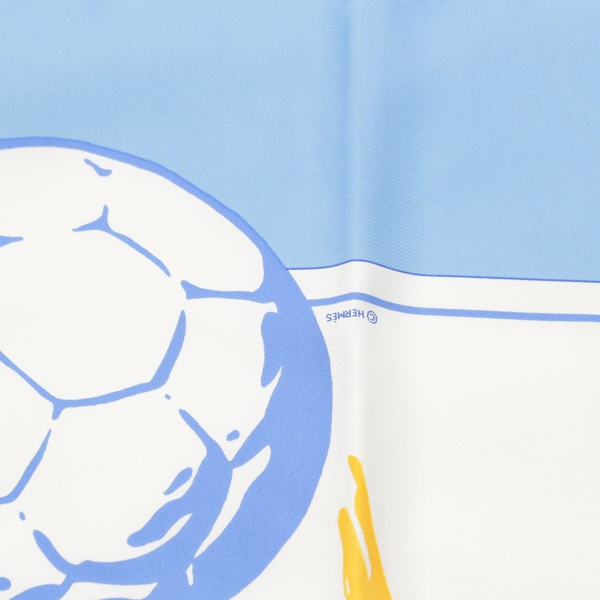 Hermes Carre 90 Vive les Champions! Viva Champion Silk Scarf White Blue — view 8