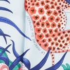 Hermes Carre 90 la Marche du Zambeze on the Zambezi Silk Scarf Blue — view 8