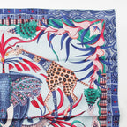 Hermes Carre 90 la Marche du Zambeze on the Zambezi Silk Scarf Blue — view 3