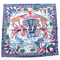 Hermes Carre 90 la Marche du Zambeze on the Zambezi Silk Scarf Blue