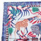 Hermes Carre 90 la Marche du Zambeze on the Zambezi Silk Scarf Blue — view 2