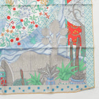 Hermes Carre 90 Silk le Premier Chant Song of Beginnings Scarf Blue Multicolor — view 5