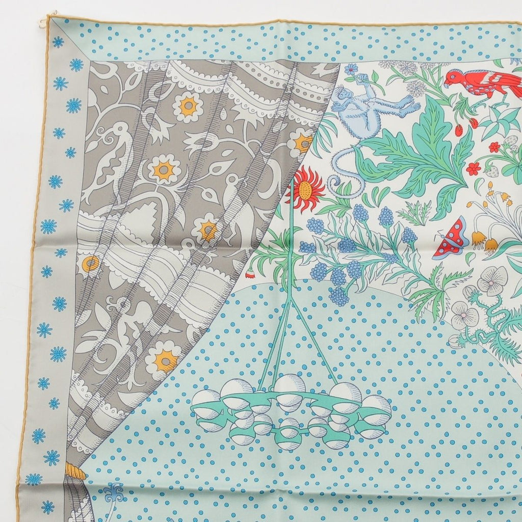 Hermes Carre 90 Silk le Premier Chant Song of Beginnings Scarf Blue Multicolor — view 2