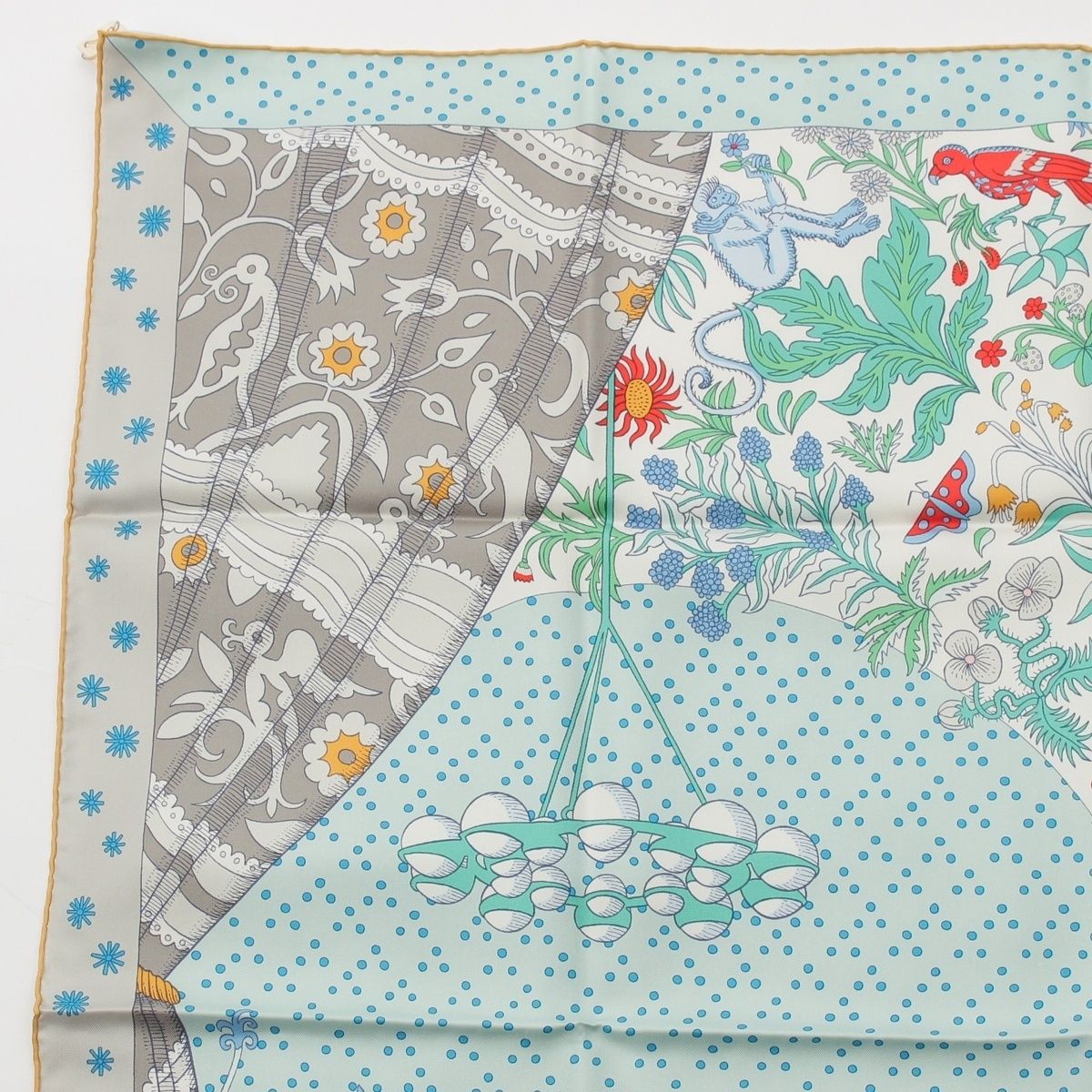 Hermes Carre 90 Silk le Premier Chant Song of Beginnings Scarf Blue Multicolor — view 2