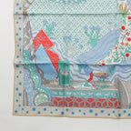 Hermes Carre 90 Silk le Premier Chant Song of Beginnings Scarf Blue Multicolor — view 4