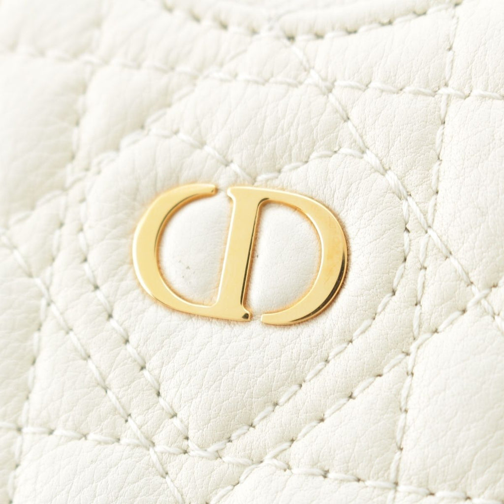 Dior Leather Cannage Heart Chain Mini Shoulder Bag Pouch White — view 8