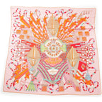 Hermes Carre Geant 140 Point D'orgue Cashmere Silk Fermata Shawl Pink Multicolor