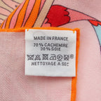 Hermes Carre Geant 140 Point D'orgue Cashmere Silk Fermata Shawl Pink Multicolor — view 9