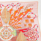 Hermes Carre Geant 140 Point D'orgue Cashmere Silk Fermata Shawl Pink Multicolor — view 3