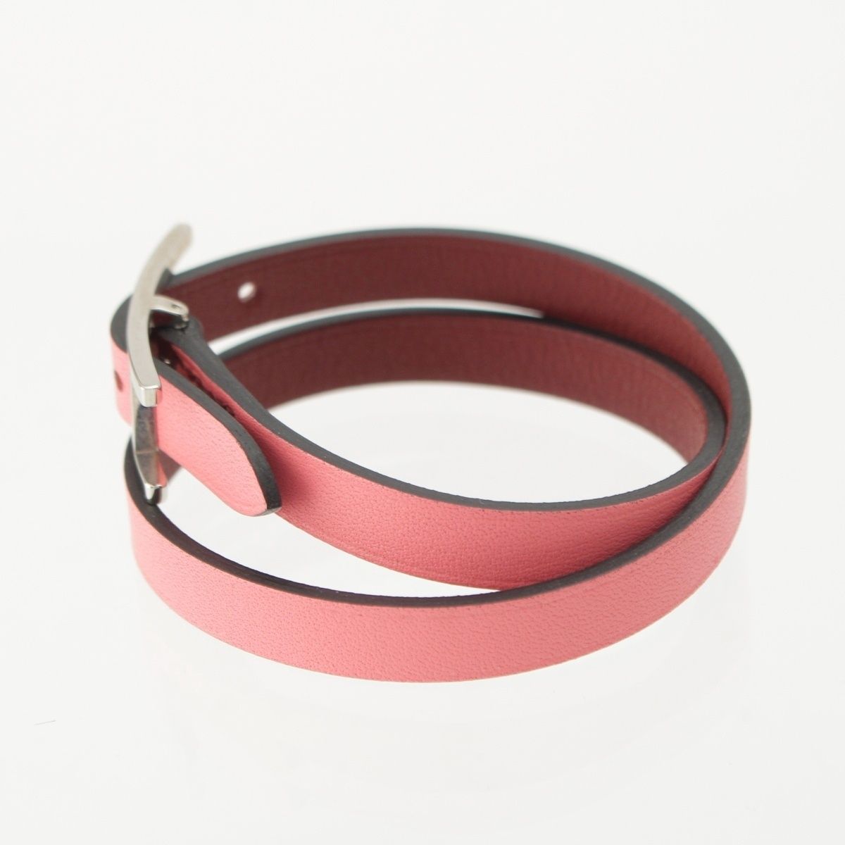 Hermes Behapi Double Tour Bracelet Swift Pink Bordeaux — view 2