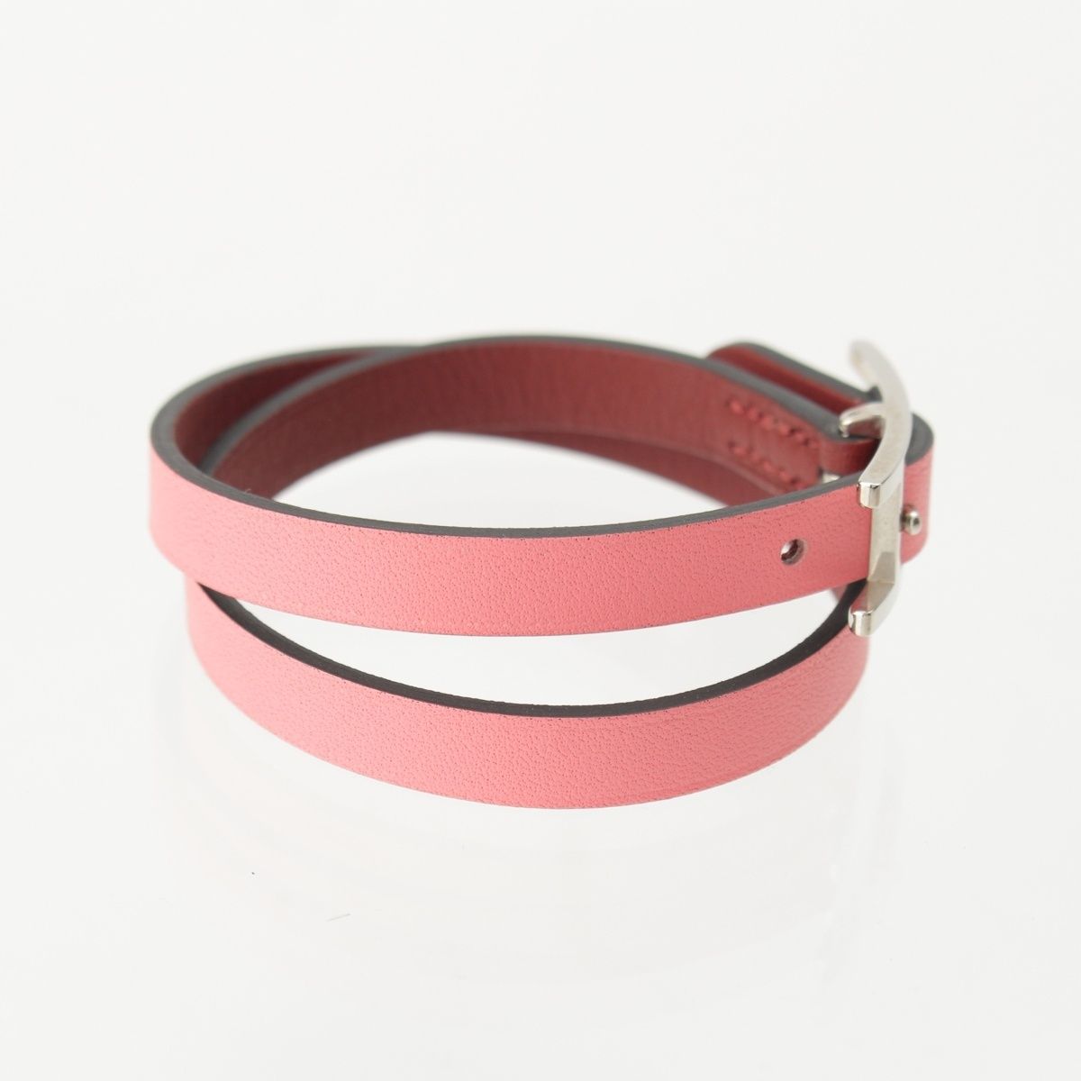 Hermes Behapi Double Tour Bracelet Swift Pink Bordeaux — view 4