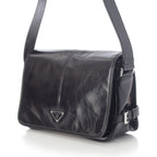 Prada Looks Leather Shoulder Messenger Bag Black — view 2