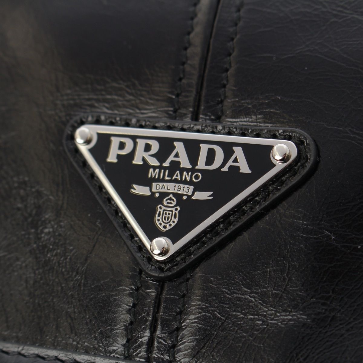 Prada Looks Leather Shoulder Messenger Bag Black — view 7