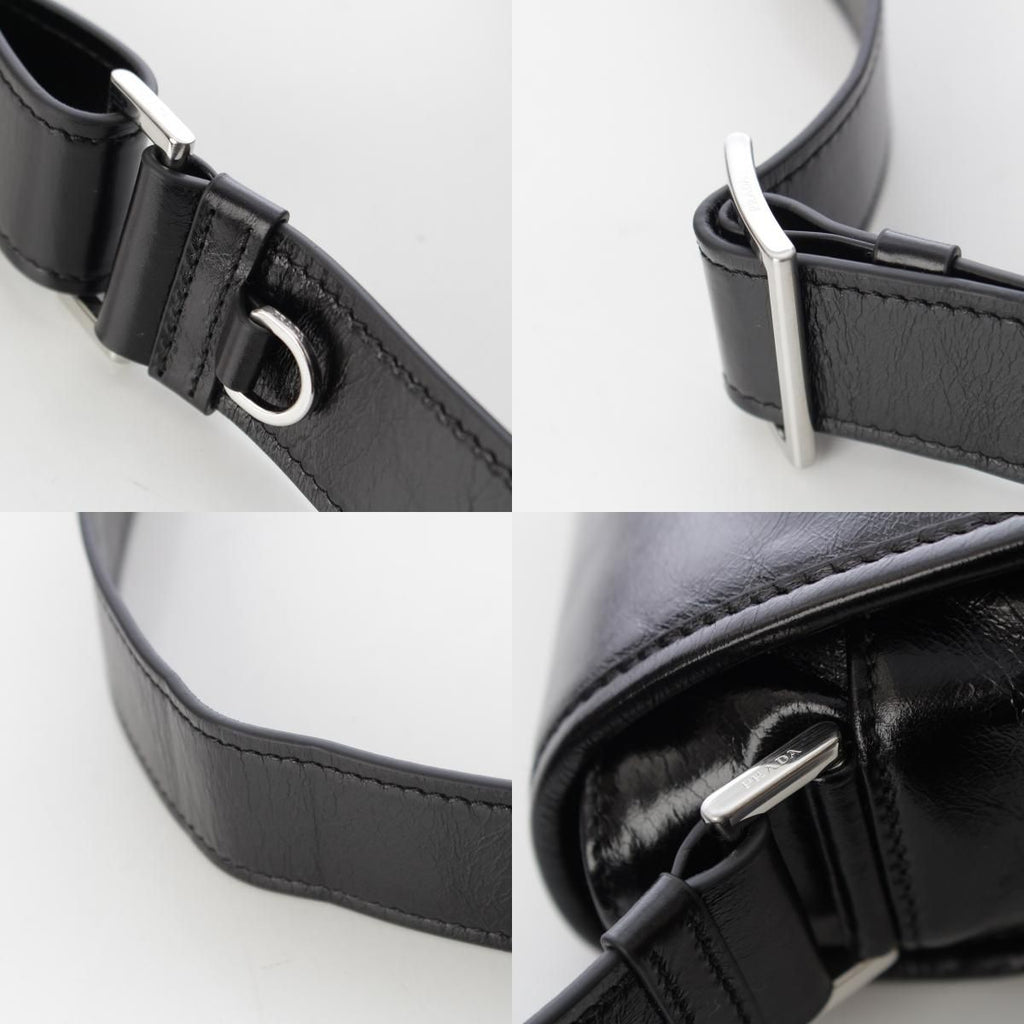 Prada Looks Leather Shoulder Messenger Bag Black — view 9