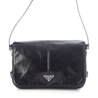 Prada Looks Leather Shoulder Messenger Bag Black