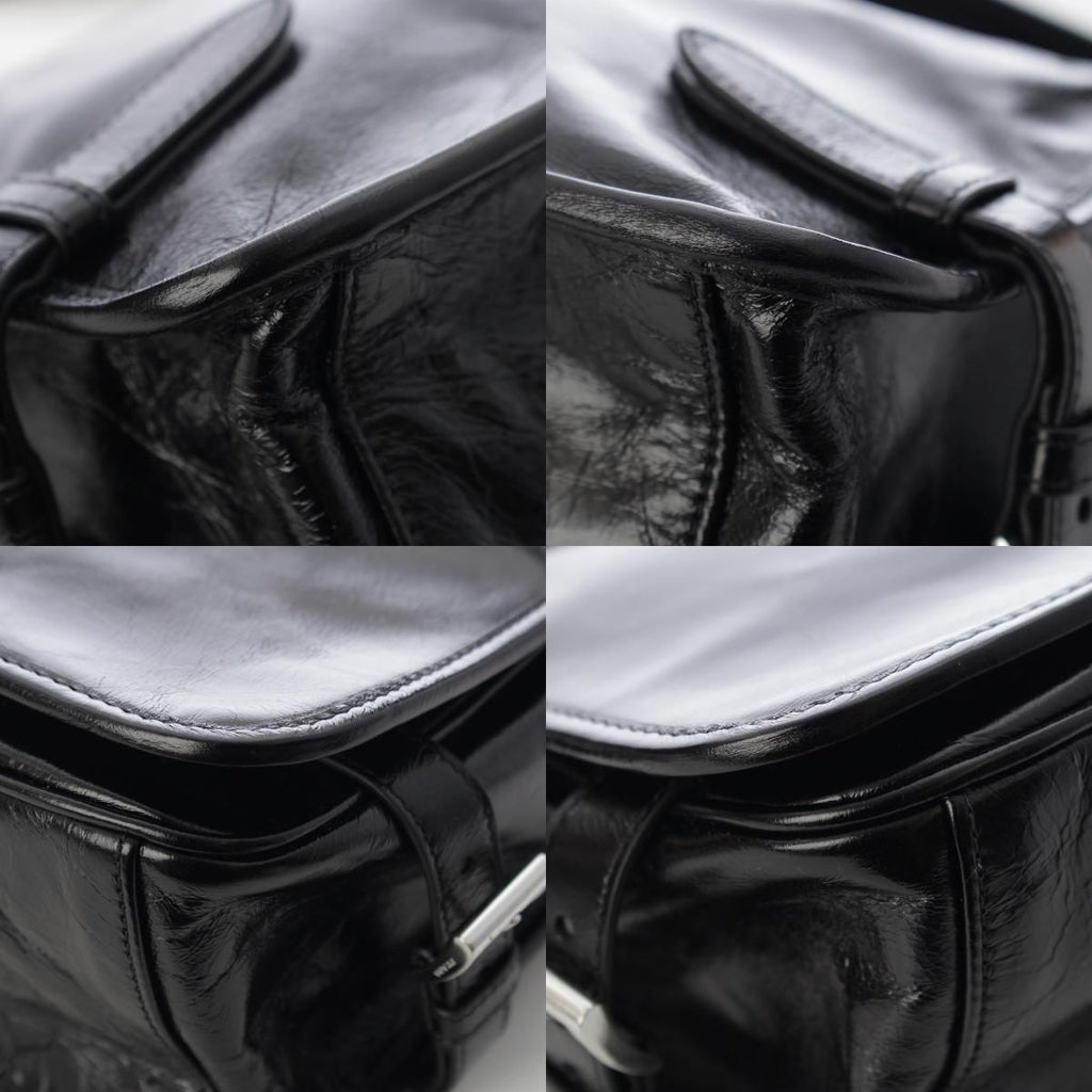 Prada Looks Leather Shoulder Messenger Bag Black — view 8
