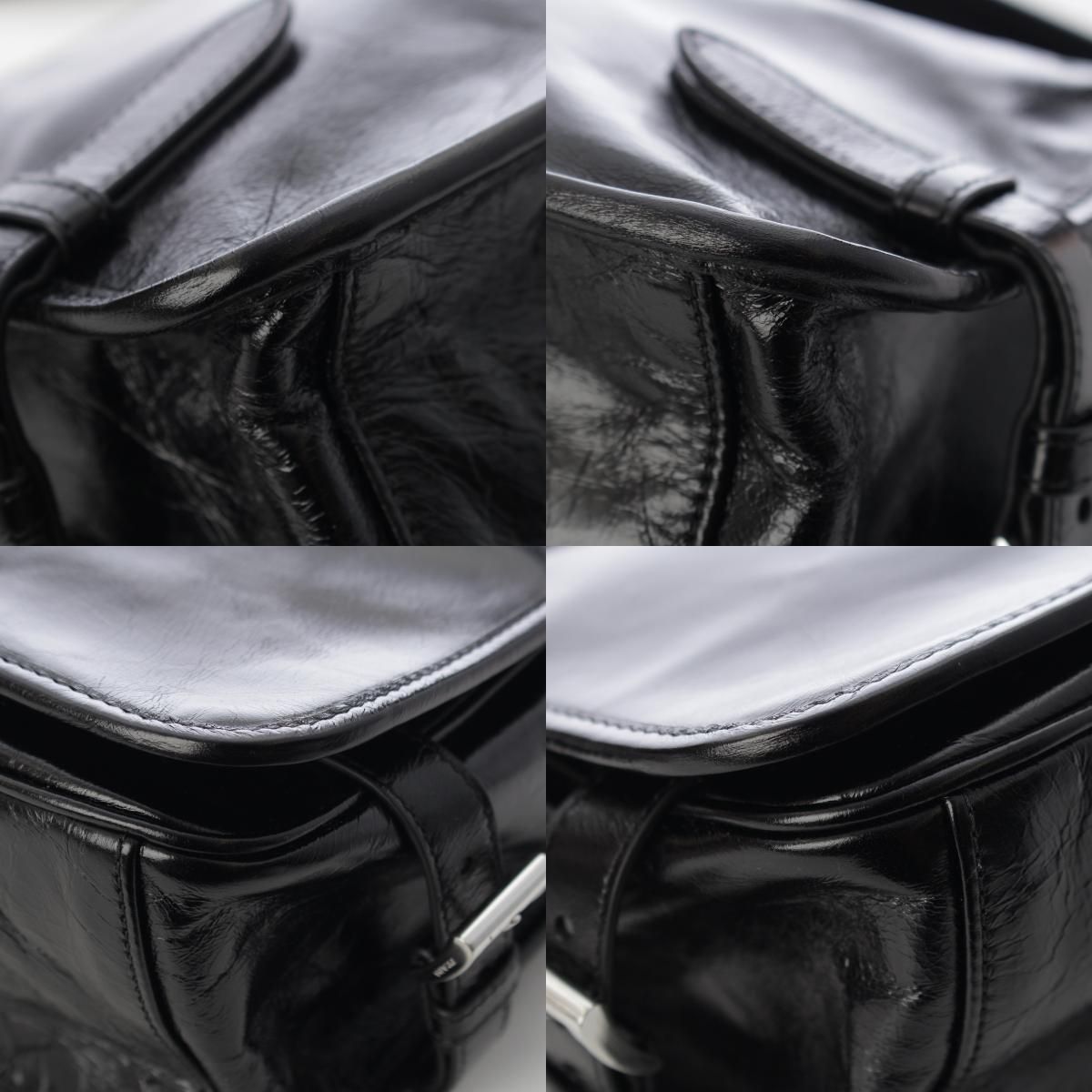 Prada Looks Leather Shoulder Messenger Bag Black — view 8