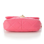 Chanel Leather Quilted Chain Heart Turnlock CC Logo Shoulder Bag Pink — view 5