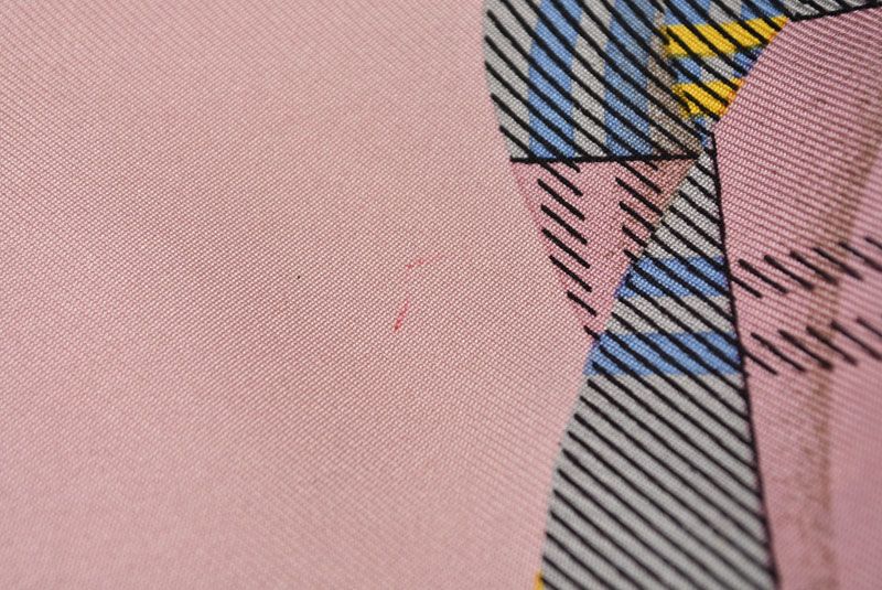 Celine Scarf Vintage Triomphe Chain Silk Pink Check — view 9