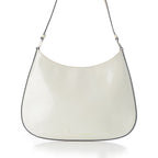 Prada Cles Au Leather Triangle Logo Shoulder Bag White — view 4