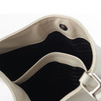 Prada Cles Au Leather Triangle Logo Shoulder Bag White — view 6